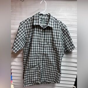 Mizuno Men's Short-Sleeve Plaid Button-Down Shirt - Black & White